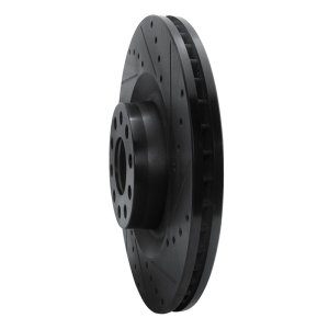 Audi S8 Brake Rotor (1) - Front Right - R1 Concepts - Drilled & Slotted - Black - `01-`03